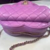 Chanel Heart Zipped Arm Coin Purse 22S Purple/Black Ap2786 - black