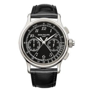 Grand Complications 5370P-001 Split Seconds Chronograph 41mm Platinum Black Dial Black Leather Straps Men Watch