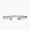 EC117595-318B-86BC-9679-4523C45D8398.jpg Cable Bracelet Sterling Silver with 18K Yellow Gold and Diamonds, 5mm