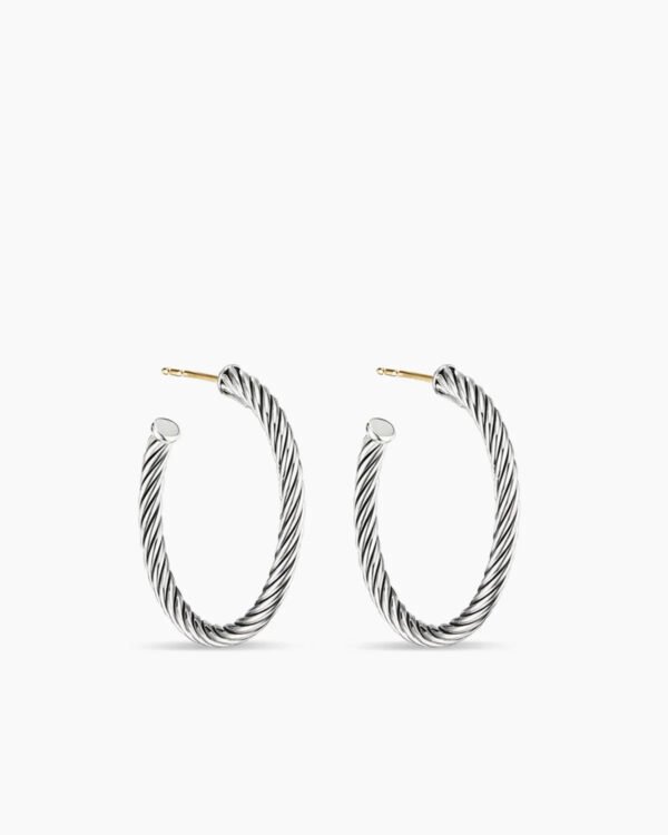 EC3B16C2-6E3F-90C7-D300-A047FFAA1304.jpg Cable Hoop Earrings Sterling Silver, 1in