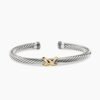 EC3E6E40-B9E4-107D-2178-734AB7EF5BF7.jpg X Classic Cable Station Bracelet Sterling Silver with 14K Yellow Gold, 5mm
