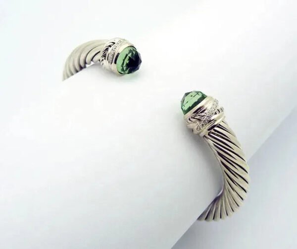 EDDEF2BE-B0D6-3D9D-8F8A-DD8D742ACC71.jpg Classic Cable Bracelet Sterling Silver with Peridot Diamond Sterling 7 MM