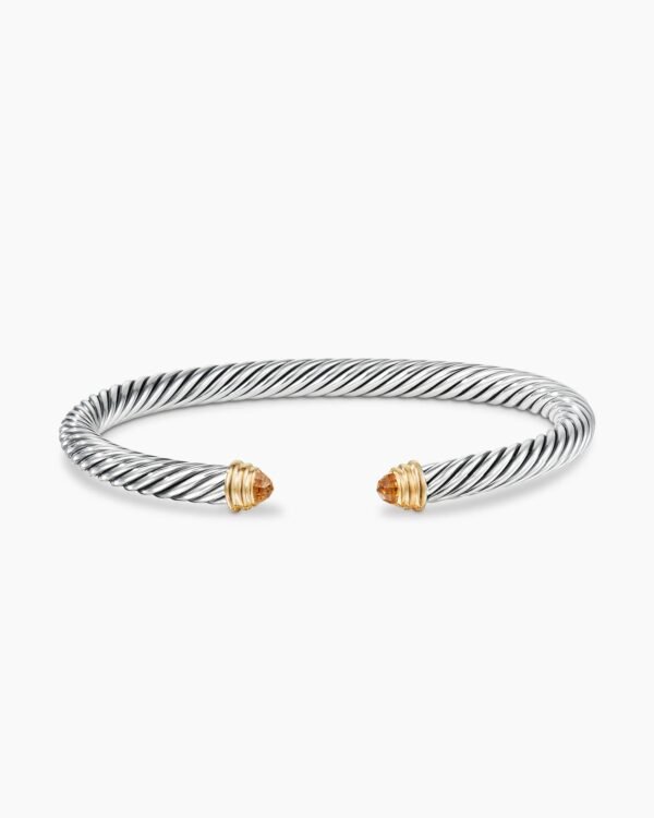 EDE77F43-D64E-3851-DB3A-616C7968404B_f591d419-29a4-40d5-b8a8-57c77669afaa.jpg Classic Cable Bracelet Sterling Silver with 14K Yellow Gold and Citrine, 5mm