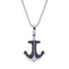 EE0150E6-6A24-422F-7AC5-7F3A3D060E61.jpg 14K White Gold, Sapphire & Diamond Anchor Pendant Necklace