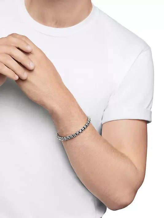 David Yurman  Box Chain Bracelet In Sterling Silver - 17CM