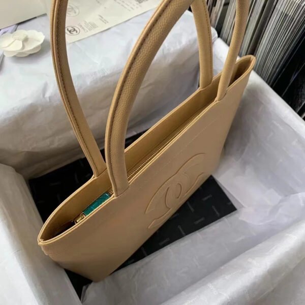 Chanel Vintage CC Open Tote Caviar East West Beige For Women, Women&rsquo;s Bags 14.5in/36.9cm