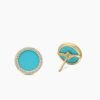 Petite DY Elements&reg; Stud Earrings 18K Yellow Gold with Turquoise and Diamonds, 11mm