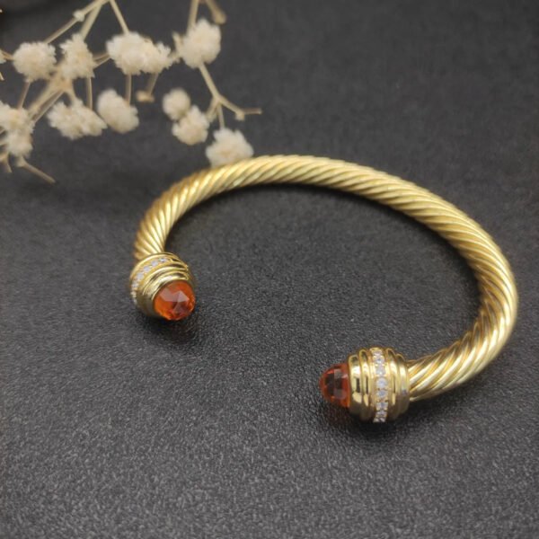 EF9B2B3F-C648-C4AD-4E6B-B30DB523803E.jpg Classic Cablespira® Bracelet 18K Yellow Gold with Half Diamonds, 7mm