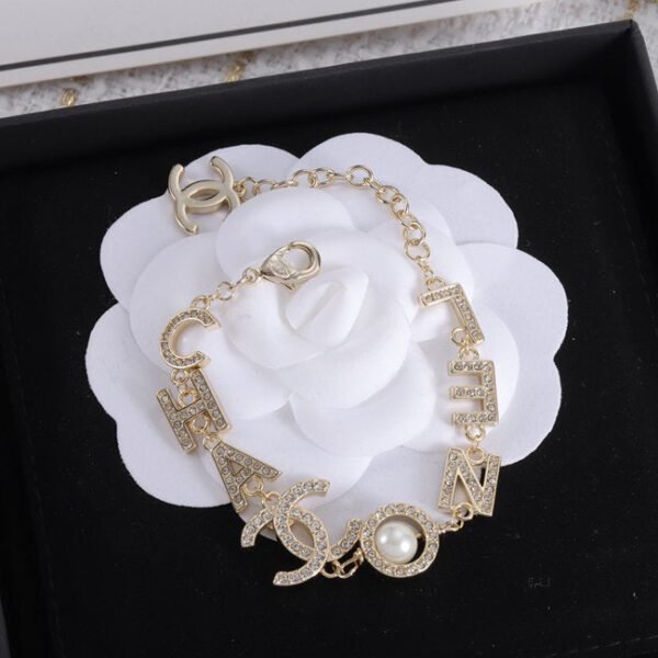Alphabet Diamond Pearl Bracelet