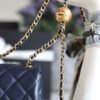 Chanel Mini Flap Bag With CC Ball On Strap Navy Blue For Women, Women&rsquo;s Handbags, Shoulder And Crossbody Bags 6.7in/17cm AS1786