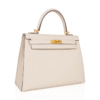 Kelly 25 Sellier Bag Craie Epsom Leather with Gold Hardware