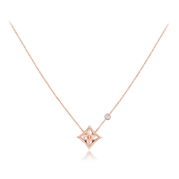 Color Blossom BB Star Pendant, Pink gold, Pink Mother-of-Pearl and diamond