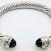 F1651D2B-DDDB-7B5A-5AAD-17E074607061.jpg Classic Cable Bracelet Sterling Silver with Peridot Diamond Sterling 7 MM
