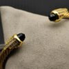 Cable Bracelet with Black Onyx & Diamond Accents  5mm