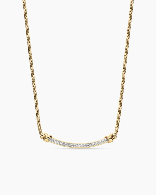 Petite Helena Wrap Station Necklace 18K Yellow Gold with Diamonds, 29mm