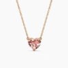 Chatelaine&reg; Heart Pendant Necklace 18K Yellow Gold with Morganite, 8mm