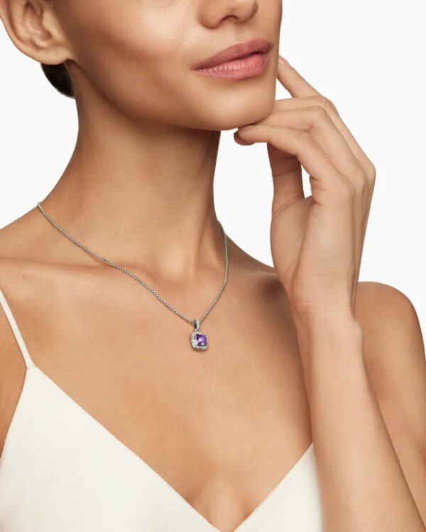 F2814630-DC86-95F9-C4D2-2C7C36AF5DC4.jpg Petite Albion® Pendant Necklace Sterling Silver with Amethyst and Diamonds