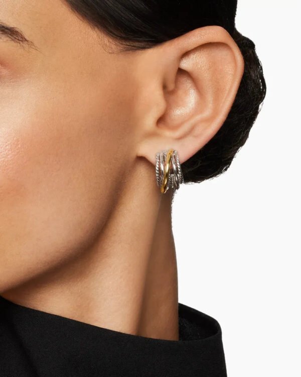 F3645677-4A25-D767-C67E-51533FD94E91.jpg Crossover Shrimp Earrings Sterling Silver with 18K Yellow Gold