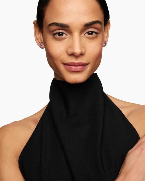 Petite Chatelaine&reg; Stud Earrings Sterling Silver with Amethyst and Diamonds