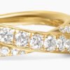 Pav&eacute; Crossover Ring 18K Yellow Gold with Diamonds, 6mm - 6