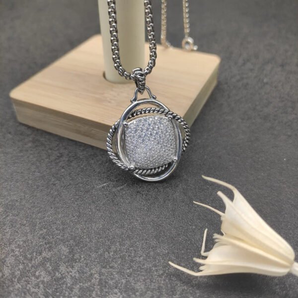 F594472C-5BF8-5910-6E36-AF15D13158B4.jpg David Yurman Infinity Pendant with Diamonds in Silver, 32mm