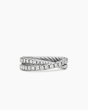 DY Crossover&reg; Band Ring Platinum with Diamonds - 6