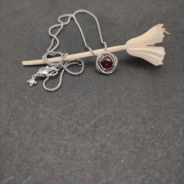 Petite Chatelaine&reg; Necklace Sterling Silver with Rhodolite, 10mm