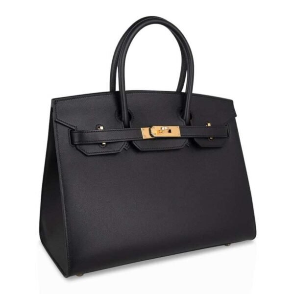 Birkin Sellier Limited Edition 30 Bag Black Veau Graine Monsieur Laiton