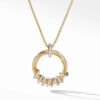 David Yurman Helena Round Pendant Necklace in 18K Yellow Gold with Diamonds