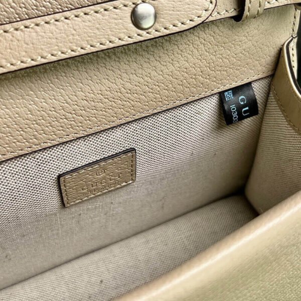 Gucci Dionysus Canvas Top Handle Beige And White Canvas 24x16cm