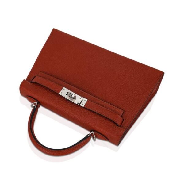 Mini Kelly 20 Bag Sellier Cuivre Chevre Leather with Palladium Hardware