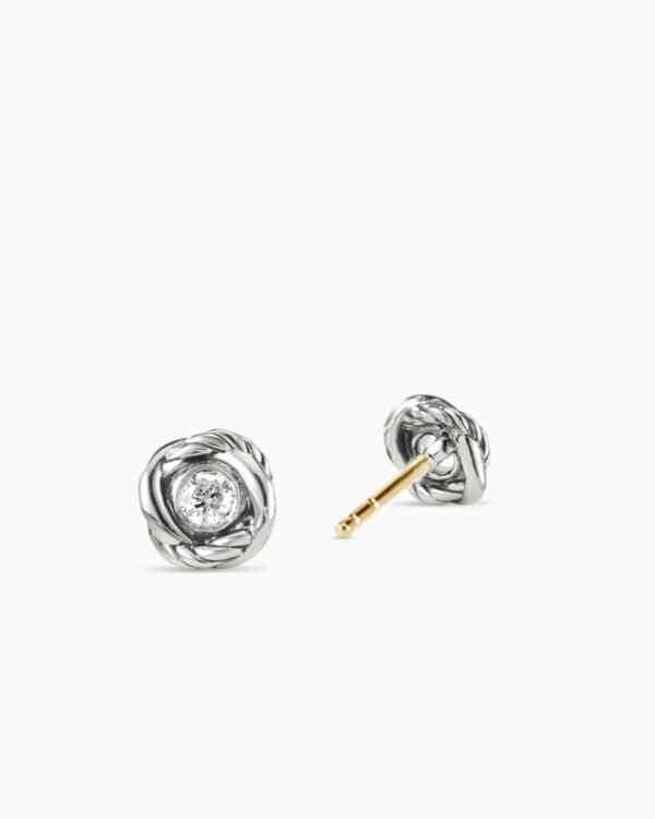 FA0F3E78-F1EE-6625-E6BA-4AF296D11184.jpg Infinity Stud Earrings Sterling Silver with Diamonds, 6.8mm