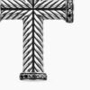 Chevron Cross Pendant Sterling Silver with Black Diamonds