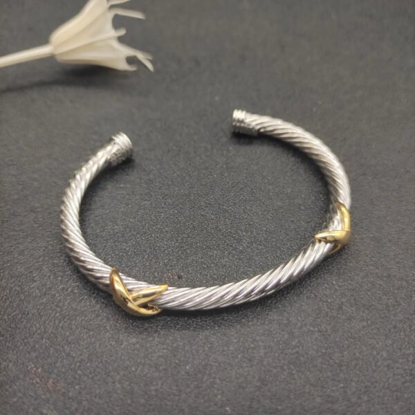 FA2D1393-312F-4D65-DF8E-26F8DBC0A4DA.jpg X Classic Cable Station Bracelet Sterling Silver with 14K Yellow Gold, 5mm