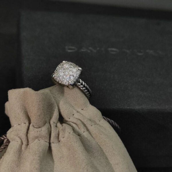 Chatelaine&reg; Ring Sterling Silver with Pav&eacute; Diamonds, 11mm - 6