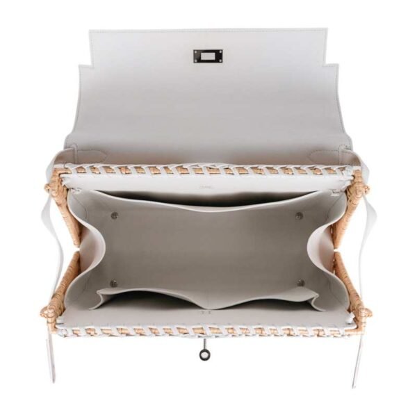 Kelly 35 Picnic Bag White Swift Leather / Osier (Wicker) Limited Edition