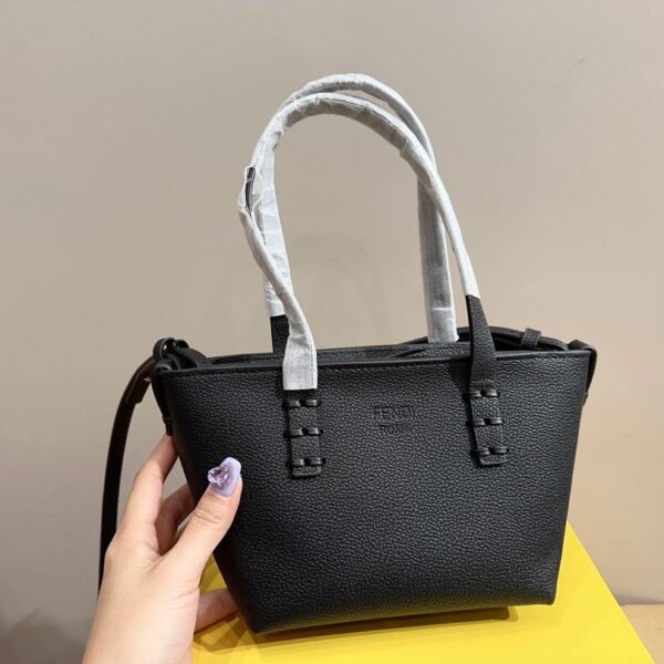 Fendi Leather Roll Mini Bag - Black