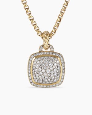 Albion&reg; Pendant 18K Yellow Gold with Pave Diamonds, 14mm