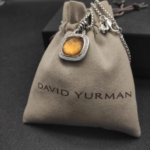 Albion&reg; Pendant Sterling Silver with Citrine and Diamonds, 14mm