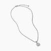 Petite Albion Pendant Necklace Sterling Silver with Pave Diamonds, 7mm