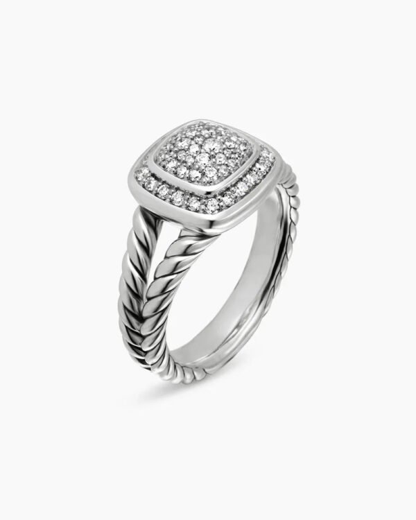 FB3AD24C-0161-8B04-B373-0876E753802D.jpg Petite Albion® Ring Sterling Silver with Pavé Diamonds - 6