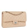 Medium Classic Double Flap Bag Beige Iridescent Caviar Light Gold Hardware