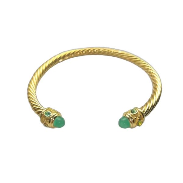 Renaissance&reg; Classic Cable Bracelet Sterling gold with 14K Yellow Gold, Peridot and Lapis, 5mm