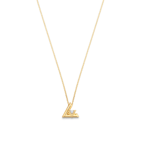 Volt One Small Pendant, Yellow Gold And Diamond