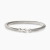 Buckle Classic Cable Bracelet Sterling Silver with Diamonds, 5mm
