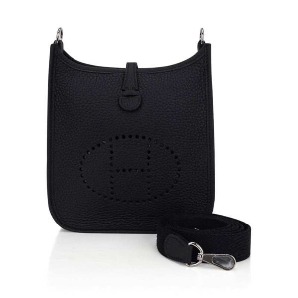 Mini Evelyne TPM Bag Black Clemence Leather with Palladium Hardware