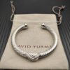 X Classic Cable Station Bracelet in Sterling Silver with Diamonds??mm