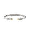 Classic Cable Bracelet Gold Domes and Diamonds 5 MM