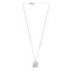 Sterling Silver Trademark Logo Square Pendant Necklace