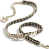 Double C Necklace Gold/Black/Crystal